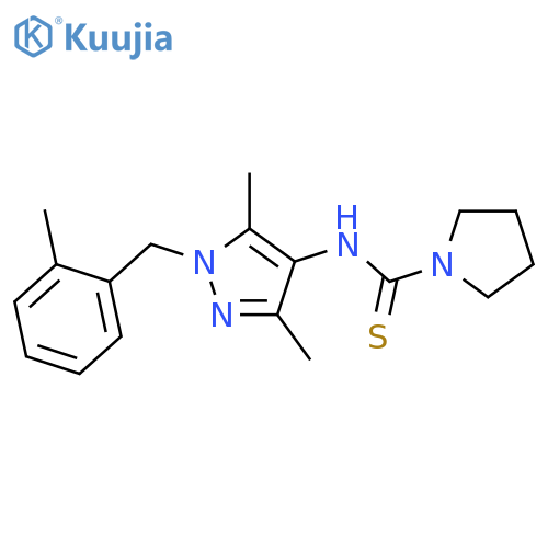 <br>N-[3,5-dimethyl-1-(2-methylbenzyl)-1H-pyrazol-4-yl]pyrrolidine-1-carbothioa mide structure