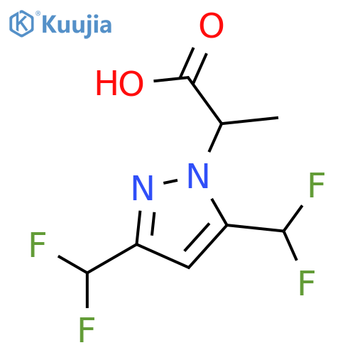 2-3,5-bis(difluoromethyl)-1H-pyrazol-1-ylpropanoic acid structure