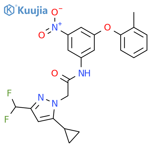<br>2-(5-Cyclopropyl-3-difluoromethyl-pyrazol-1-yl)-N-(3-nitro-5-o-tolyloxy-phe nyl)-acetamide structure