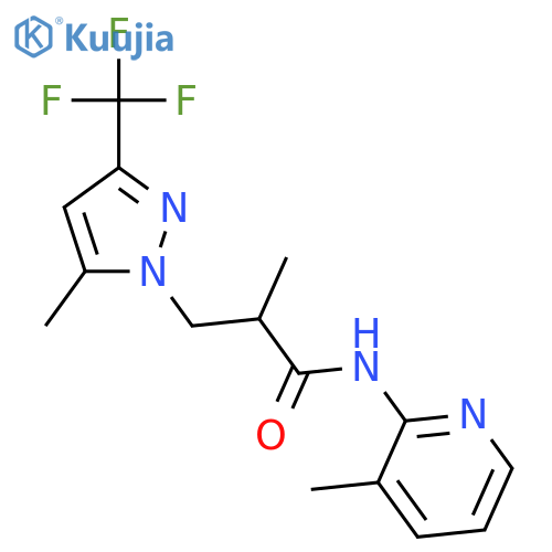 <br>2-Methyl-N-(3-methyl-pyridin-2-yl)-3-(5-methyl-3-trifluoromethyl-pyrazol-1- yl)-propionamide structure