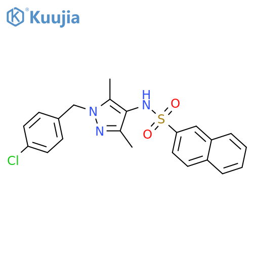 <br>N-[1-(4-chlorobenzyl)-3,5-dimethyl-1H-pyrazol-4-yl]naphthalene-2-sulfonamid e structure