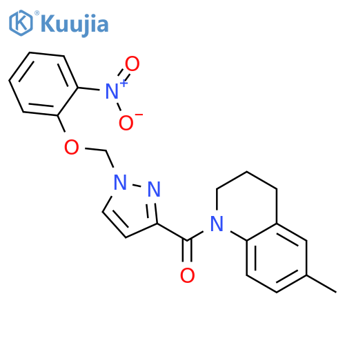 <br>(6-Methyl-3,4-dihydro-2H-quinolin-1-yl)-[1-(2-nitro-phenoxymethyl)-1H-pyraz ol-3-yl]-methanone structure