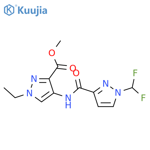 <br>methyl 4-({[1-(difluoromethyl)-1H-pyrazol-3-yl]carbonyl}amino)-1-ethyl-1H-p yrazole-3-carboxylate structure