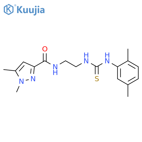 <br>1,5-Dimethyl-1H-pyrazole-3-carboxylic acid {2-[3-(2,5-dimethyl-phenyl)-thio ureido]-ethyl}-amide structure