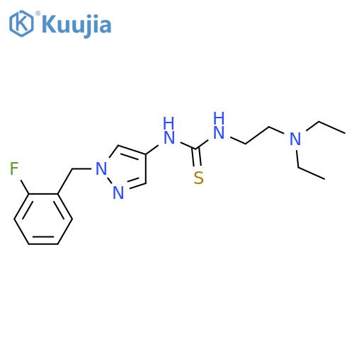 1-(2-Diethylamino-ethyl)-3-[1-(2-fluoro-benzyl)-1H-pyrazol-4-yl]-thiourea structure