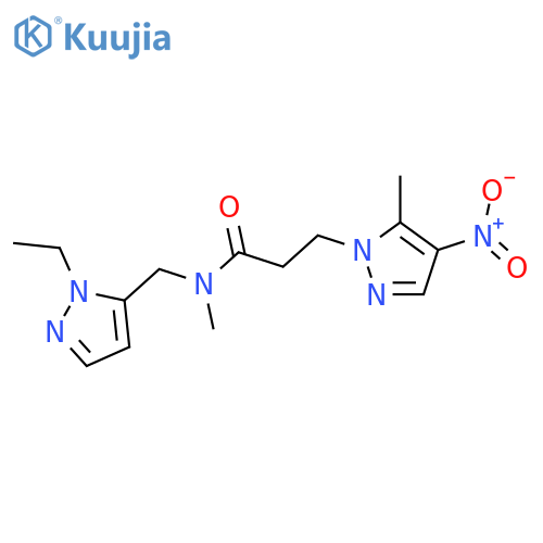 <br>N-(2-Ethyl-2H-pyrazol-3-ylmethyl)-N-methyl-3-(5-methyl-4-nitro-pyrazol-1-yl )-propionamide structure