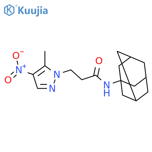 <br>3-(5-methyl-4-nitro-1H-pyrazol-1-yl)-N-(tricyclo[3.3.1.1~3,7~]dec-1-yl)prop anamide structure