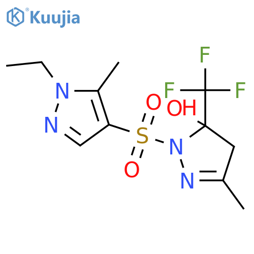 <br>2-(1-Ethyl-5-methyl-1H-pyrazole-4-sulfonyl)-5-methyl-3-trifluoromethyl-3,4- dihydro-2H-pyrazol-3-ol structure