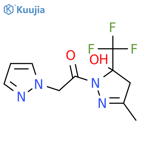 <br>1-(5-Hydroxy-3-methyl-5-trifluoromethyl-4,5-dihydro-pyrazol-1-yl)-2-pyrazol -1-yl-ethanone structure