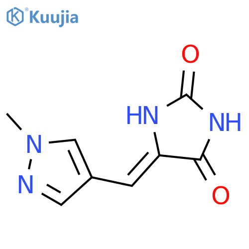 (5Z)-5-[(1-methyl-1H-pyrazol-4-yl)methylidene]imidazolidine-2,4-dione structure