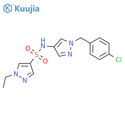 <br>1-Ethyl-1H-pyrazole-4-sulfonic acid [1-(4-chloro-benzyl)-1H-pyrazol-4-yl]-a mide structure