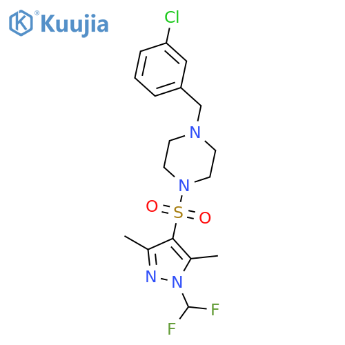 <br>1-(3-Chloro-benzyl)-4-(1-difluoromethyl-3,5-dimethyl-1H-pyrazole-4-sulfonyl )-piperazine structure