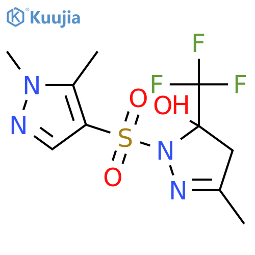 <br>1-[(1,5-dimethyl-1H-pyrazol-4-yl)sulfonyl]-3-methyl-5-(trifluoromethyl)-4,5 -dihydro-1H-pyrazol-5-ol structure