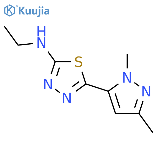 5-(1,3-dimethyl-1H-pyrazol-5-yl)-N-ethyl-1,3,4-thiadiazol-2-amine structure