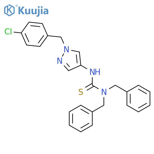 1,1-Dibenzyl-3-[1-(4-chloro-benzyl)-1H-pyrazol-4-yl]-thiourea structure