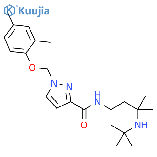 <br>1-[(2,4-dimethylphenoxy)methyl]-N-(2,2,6,6-tetramethylpiperidin-4-yl)-1H-py razole-3-carboxamide structure