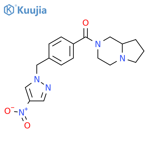 <br>(Hexahydro-pyrrolo[1,2-a]pyrazin-2-yl)-[4-(4-nitro-pyrazol-1-ylmethyl)-phen yl]-methanone structure