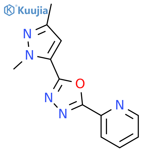 2-[5-(1,3-dimethyl-1H-pyrazol-5-yl)-1,3,4-oxadiazol-2-yl]pyridine structure