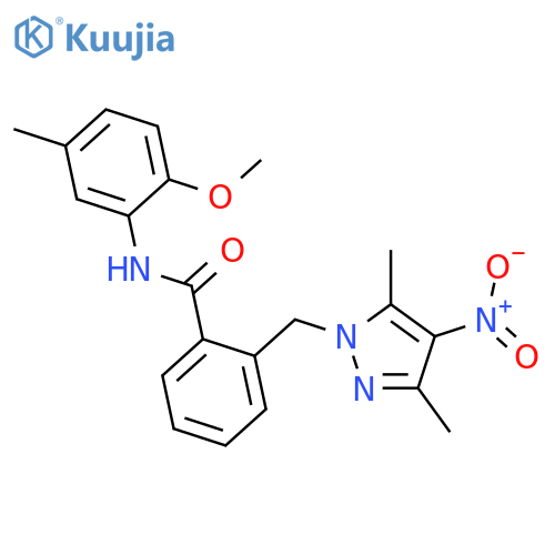 <br>2-(3,5-Dimethyl-4-nitro-pyrazol-1-ylmethyl)-N-(2-methoxy-5-methyl-phenyl)-b enzamide structure