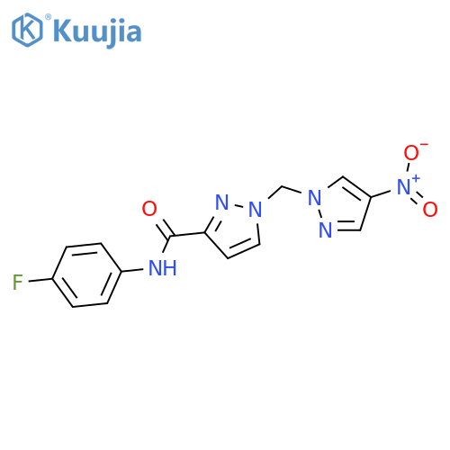 <br>1-(4-Nitro-pyrazol-1-ylmethyl)-1H-pyrazole-3-carboxylic acid (4-fluoro-phen yl)-amide structure