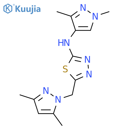 <br>(1,3-Dimethyl-1H-pyrazol-4-yl)-[5-(3,5-dimethyl-pyrazol-1-ylmethyl)-[1,3,4] thiadiazol-2-yl]-amine structure