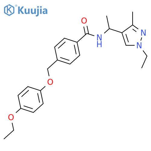 <br>4-(4-Ethoxy-phenoxymethyl)-N-[1-(1-ethyl-3-methyl-1H-pyrazol-4-yl)-ethyl]-b enzamide structure