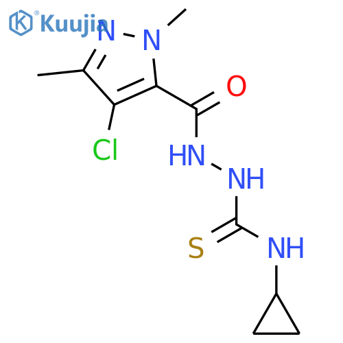 <br>2-[(4-chloro-1,3-dimethyl-1H-pyrazol-5-yl)carbonyl]-N-cyclopropylhydrazinec arbothioamide structure