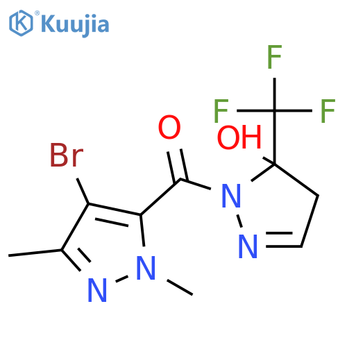 <br>1-[(4-bromo-1,3-dimethyl-1H-pyrazol-5-yl)carbonyl]-5-(trifluoromethyl)-4,5- dihydro-1H-pyrazol-5-ol structure