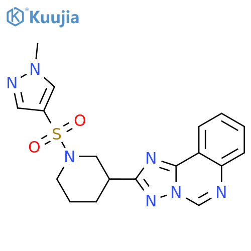 <br>2-[1-(1-Methyl-1H-pyrazole-4-sulfonyl)-piperidin-3-yl]-[1,2,4]triazolo[1,5- c]quinazoline structure