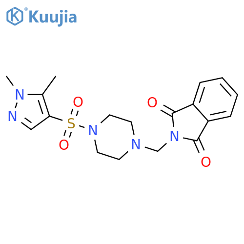 <br>2-({4-[(1,5-dimethyl-1H-pyrazol-4-yl)sulfonyl]piperazin-1-yl}methyl)-1H-iso indole-1,3(2H)-dione structure