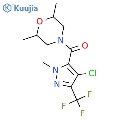 <br>4-{[4-chloro-1-methyl-3-(trifluoromethyl)-1H-pyrazol-5-yl]carbonyl}-2,6-dim ethylmorpholine structure
