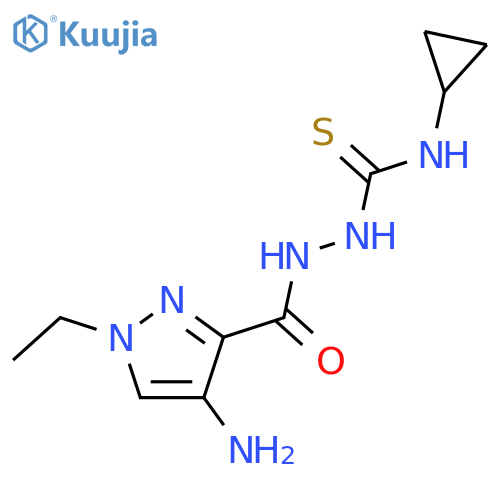<br>2-[(4-amino-1-ethyl-1H-pyrazol-3-yl)carbonyl]-N-cyclopropylhydrazinecarboth ioamide structure