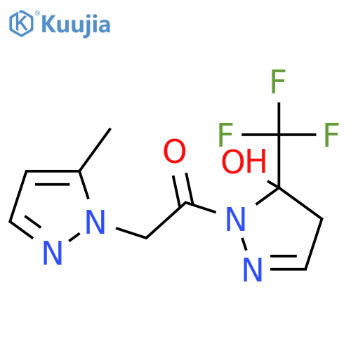 <br>1-(5-Hydroxy-5-trifluoromethyl-4,5-dihydro-pyrazol-1-yl)-2-(5-methyl-pyrazo l-1-yl)-ethanone structure