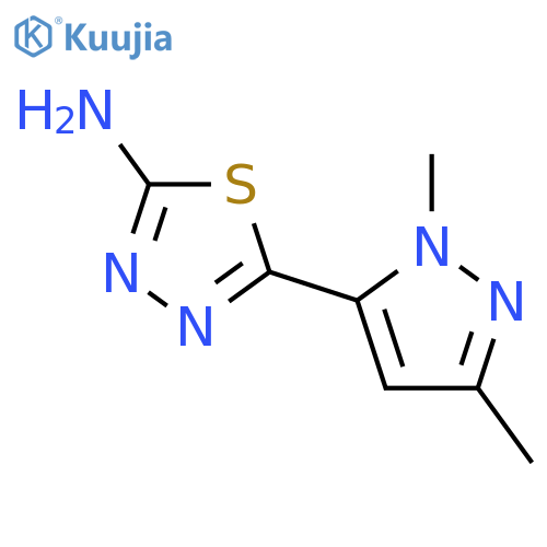 5-(1,3-dimethyl-1H-pyrazol-5-yl)-1,3,4-thiadiazol-2-amine structure