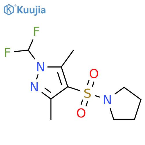 1-(difluoromethyl)-3,5-dimethyl-4-(pyrrolidin-1-ylsulfonyl)-1H-pyrazole structure
