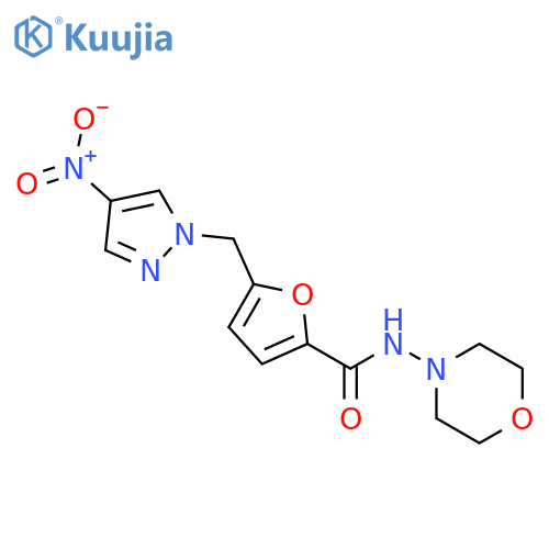 5-(4-Nitro-pyrazol-1-ylmethyl)-furan-2-carboxylic acid morpholin-4-ylamide structure
