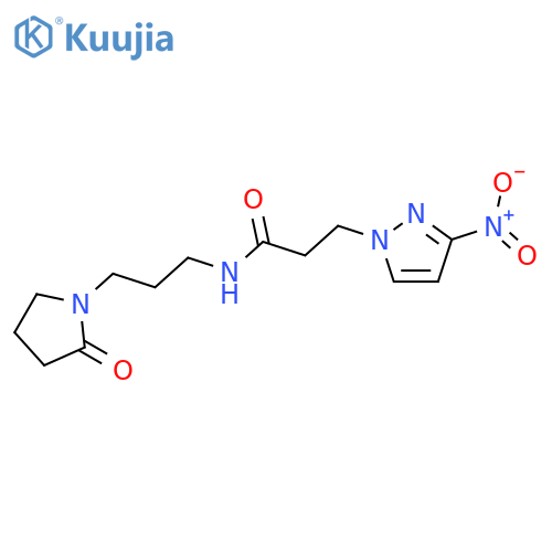 3-(3-Nitro-pyrazol-1-yl)-N-[3-(2-oxo-pyrrolidin-1-yl)-propyl]-propionamide structure