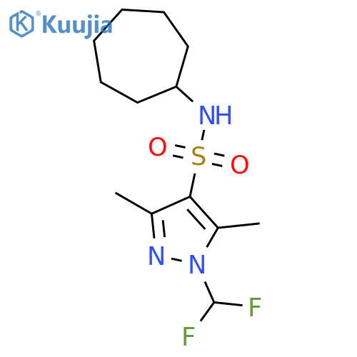 1-Difluoromethyl-3,5-dimethyl-1H-pyrazole-4-sulfonic acid cycloheptylamide structure