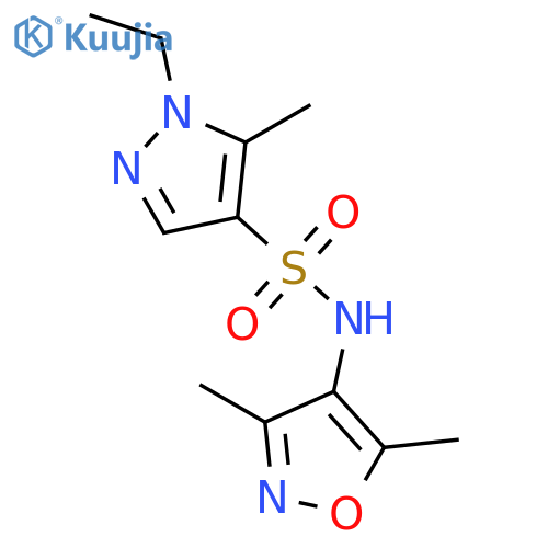 <br>1-Ethyl-5-methyl-1H-pyrazole-4-sulfonic acid (3,5-dimethyl-isoxazol-4-yl)-a mide structure