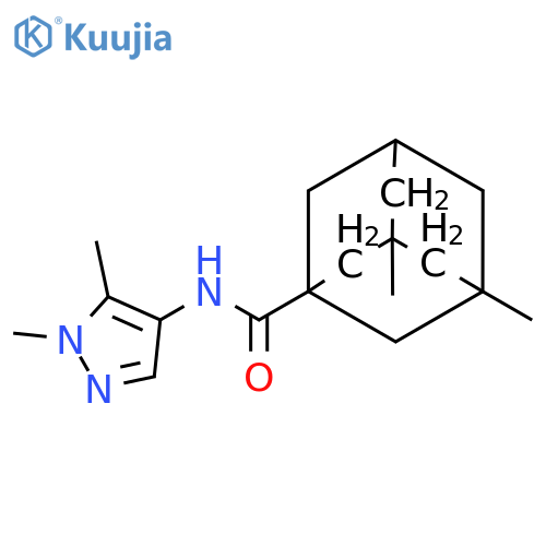 <br>3,5-Dimethyl-adamantane-1-carboxylic acid (1,5-dimethyl-1H-pyrazol-4-yl)-am ide structure