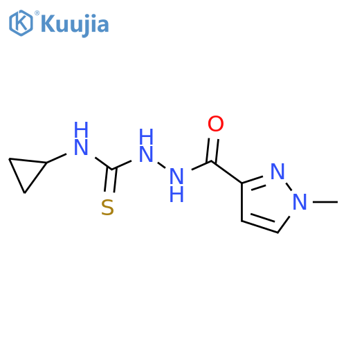 N-cyclopropyl-2-[(1-methyl-1H-pyrazol-3-yl)carbonyl]hydrazinecarbothioamide structure