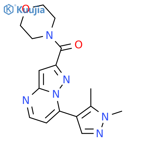 <br>7-(1,5-dimethyl-1H-pyrazol-4-yl)-2-(morpholin-4-ylcarbonyl)pyrazolo[1,5-a]p yrimidine structure