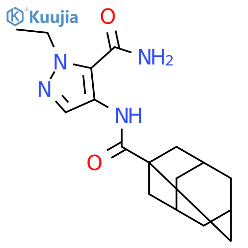 <br>1-ethyl-4-[(tricyclo[3.3.1.1~3,7~]dec-1-ylcarbonyl)amino]-1H-pyrazole-5-car boxamide structure