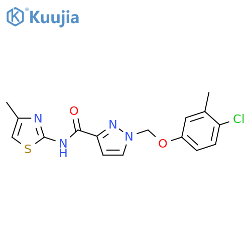<br>1-(4-Chloro-3-methyl-phenoxymethyl)-1H-pyrazole-3-carboxylic acid (4-methyl -thiazol-2-yl)-amide structure