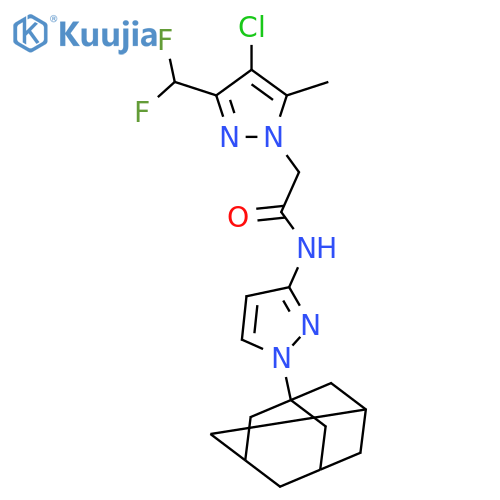 <br>N-(1-Adamantan-1-yl-1H-pyrazol-3-yl)-2-(4-chloro-3-difluoromethyl-5-methyl- pyrazol-1-yl)-acetamide structure