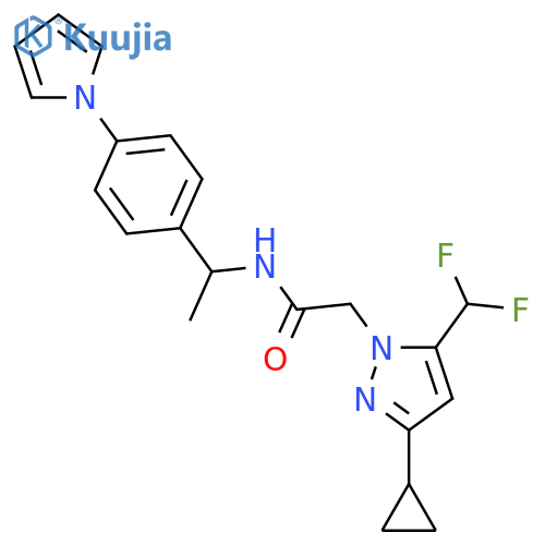 <br>2-(3-Cyclopropyl-5-difluoromethyl-pyrazol-1-yl)-N-[1-(4-pyrrol-1-yl-phenyl) -ethyl]-acetamide structure