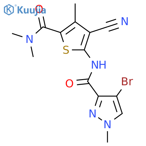 <br>4-bromo-N-[3-cyano-5-(dimethylcarbamoyl)-4-methylthiophen-2-yl]-1-methyl-1H -pyrazole-3-carboxamide structure