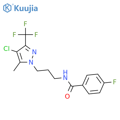 <br>N-[3-(4-Chloro-5-methyl-3-trifluoromethyl-pyrazol-1-yl)-propyl]-4-fluoro-be nzamide structure