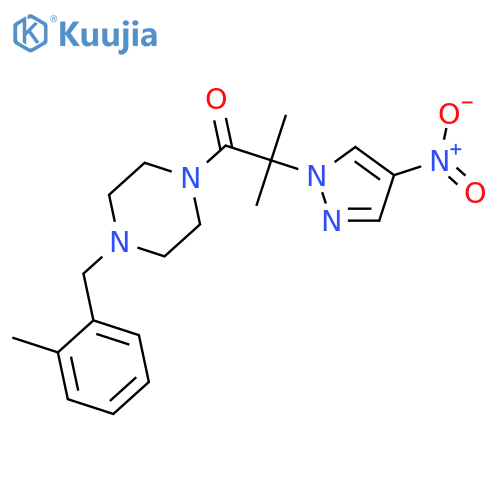 <br>2-Methyl-1-[4-(2-methyl-benzyl)-piperazin-1-yl]-2-(4-nitro-pyrazol-1-yl)-pr opan-1-one structure