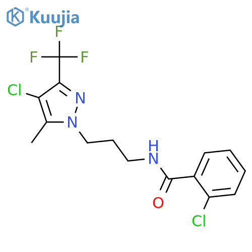 <br>2-Chloro-N-[3-(4-chloro-5-methyl-3-trifluoromethyl-pyrazol-1-yl)-propyl]-be nzamide structure